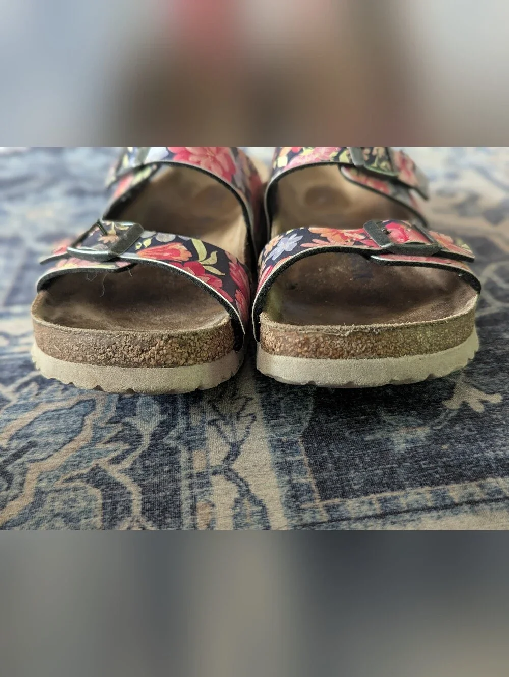 Birkenstock Sydney Floral Double Strap Sandals Size 38 / Women's 7 Medium/Narrow